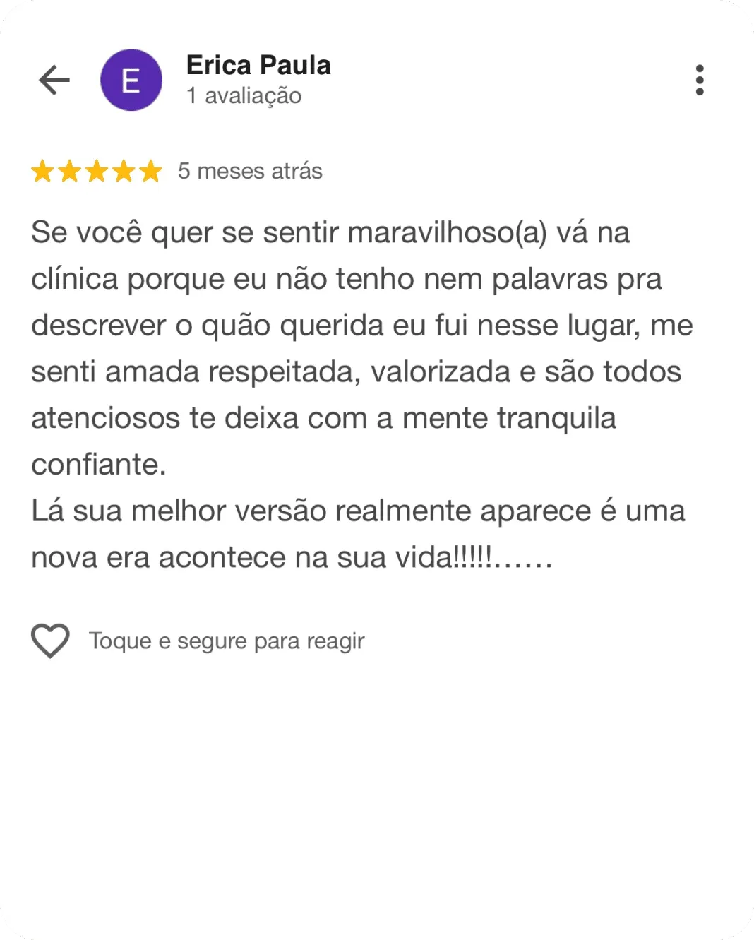 Depoimento de paciente 5